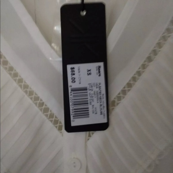 pleated nice blouse, off white chiffon (3 for $30) - Picture 4 of 6